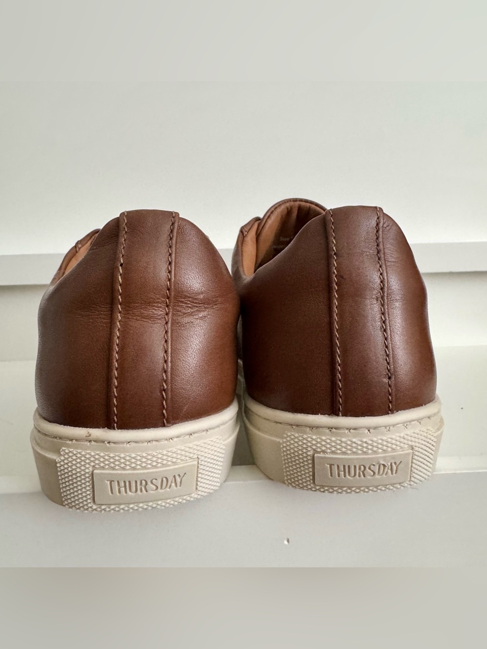 Thursday Everyday Leather Sneakers Women 10.5 Men 9 - Clean AF - Brown Low Top - Picture 7 of 15